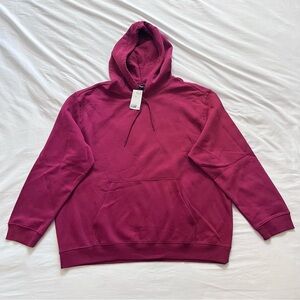 H&M Relaxed Fit Blank Hoodie Men’s Size 2XL Maroon New